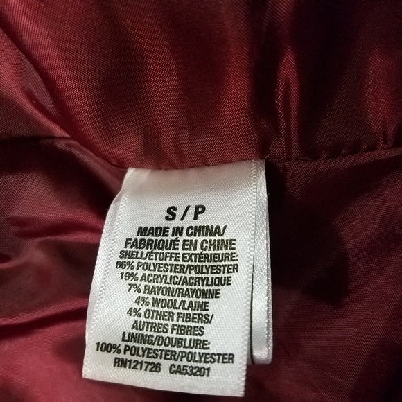 Aeropostale red buffalo check double breasted jacket with hood sz SP dark red - Picture 6 of 12